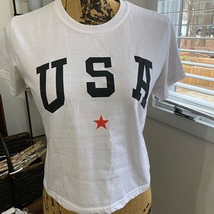 White USA crop top